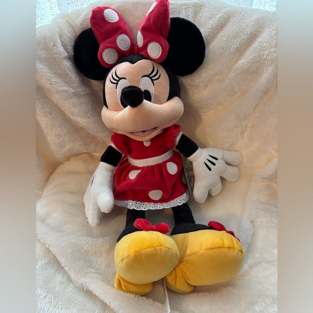 18” Disney Minnie Mouse Plush Toy with Red Dress and Bow